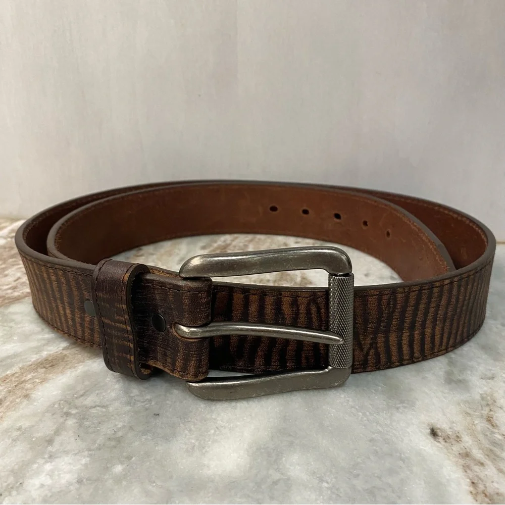 Justin Bomber Brown Top Grain Leather Belt 44 EUC